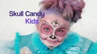 Halloween Skull candy make up tutorial for kids