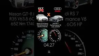 Nissan GT-R Nismo R35 V63.8 600 HP 652 Nm 1740 KG vs Audi RS 7 Performance V8 4.OL 605 HP