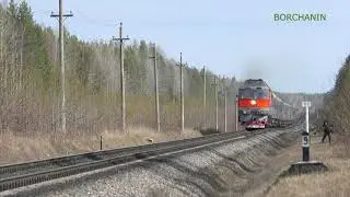 ТЭП70-0256 с фирменным поездом Архангельск-Северодвинск-Москва