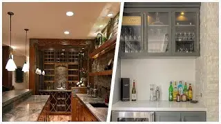 75 Home Bar With Gray Cabinets And Medium Tone Wood Cabinets Design Ideas You'll Love 🔴