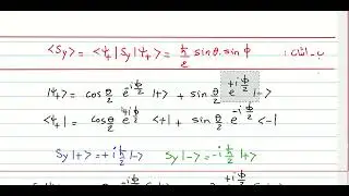 QM 12:Ex..mean values of half spin operators Sx,Sy and Sz  حساب متوسط القيم