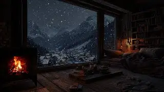 Soft Firelight Beneath Quiet Snow ❄️ A Still Night Soundscape for Deep Relaxation
