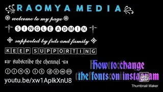 HOW TO CHANGE THE FONTS ON INSTAGRAM//TAMIL//RAOMYA MEDIA //