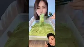 Matcha tozu ve buz akımını denedim! Matcha and ice asmr #tiktokviral #shorts