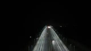 Stock Footage of Dhaka Mawa Expressway Drone Video/Aerial View /Time-lapse Night View 4K Footage