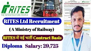 RITES Ltd Recruitment 2025 | Technical Assistant | Railway Contract basis jobs | RITES New vacancy