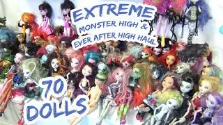 extreme huge big filthy second hand monster high & ever after high doll haul   - thrift shopping