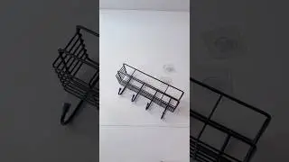 Steel Self-Adhesive Multipurpose Bathroom Shelf with Hooks/Towel Holder/Rack/Bathroom Accessories