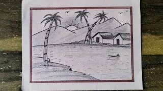 Landscape drawing // Nature Drawing // प्राकृतिक दृश्य चित्रण बनाना सीखें
