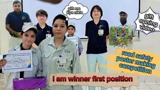 Road safety poster making competition I am winner first position gift opening video E&H company 
