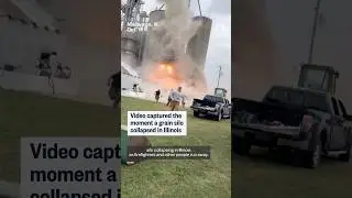 Video captured the moment a grain silo collapsed in Illinois