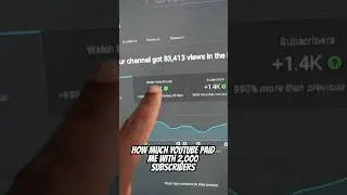 How much YOUTUBE paid me with 2,000 subscribers 💸 #shorts #viral #finance