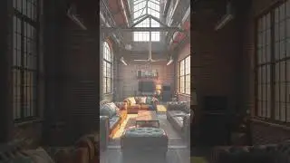 Brick Interior Living Room | Industrial Charm Meets Cozy Comfort in 3D Walkthrough ✨🏠