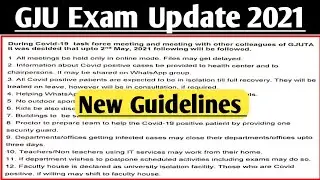 Gju Exam Update | Gju online exam 2021| Gju exam 2021 | Gju latest update 2021 | By Ak