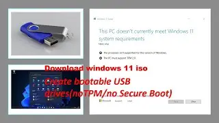 Download Windows 11 ISO Create Bootable USB drives (noTPM/no Secure Boot)