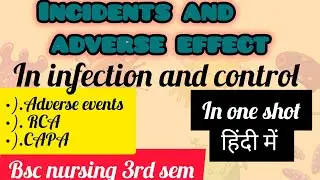 Incidents and adverse effect|RCA|CAPA|infection and control#rca#capa#infectionandcontrol #bscnursing