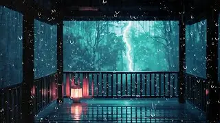 Sleep Soundly in Minutes with Pouring Rain & Rolling Thunder 🌧️ | Tin Roof Forest Ambience