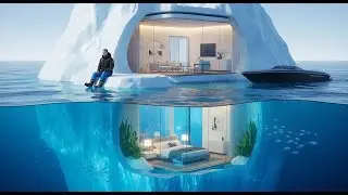 This Man Built a Secret Modern House Inside a Floating Iceberg (ASMR)