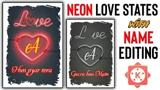 Trending Neon Lighting Name Art States Editing | Kinemaster States Editing | Usama Rajput.