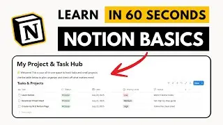 Build Your First Notion Page in 60 Seconds! (Basics Tutorial For Total Beginners)
