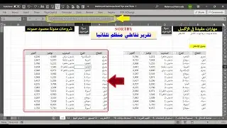 Sort By | Excel | معادلة تصميم تقرير ديناميكي منظم تلقائيا