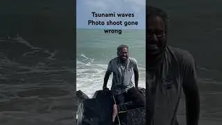 Tsunami wave hits during photo shoot # Dangerous wave #Waves #travel