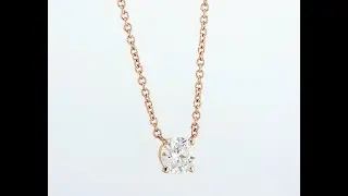 0.50ct Round E Color Diamond Pendant Necklace 18K Yellow Gold By Winkler Diamonds