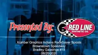 Indiana RaceSaver Sprints Brownstown Speedway 06/20/20 Bradley Galedrige #19 Heat Race and Feature
