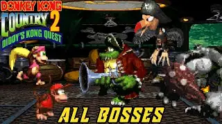 Donkey Kong Country 2 (SNES) - All Bosses [No Damage]