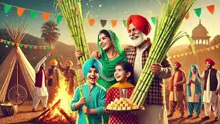 Punjabi Lohri Song | Harvest festival | Bhangra & Giddha Celebration Around Bonfire