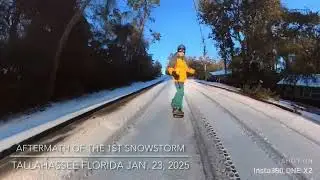 Snow-one-wheeling . Aftermath of the Historic Snowstorm of Tallahassee Florida