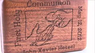 Personalized First Communion Walnut Keepsake Box | The Catholic Company
