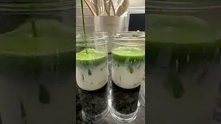 ICED MATCHA LATTE 🍵✨Marukyu Koyamaen #shortsfeed #shorts #asmr