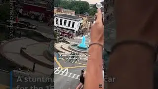 Dukes of Hazzard stunt shows General Lee car fly 150 feet through fountain in Kentucky town