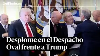 Una persona se desploma en el Despacho Oval durante un acto de Trump