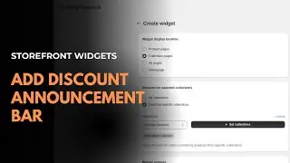 Add Discount Announcement Bar Using the Storefront Widget | Savify | KlinKode