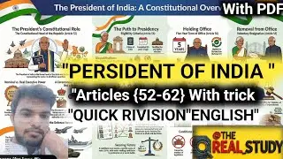President Articles 52-62: Revision! | UPSC Polity,Master Indian Polity:  #politytricks #lucent #upsc