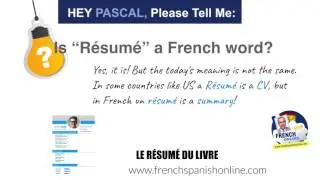 Hey Pascal, is resume a French word?