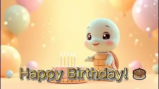 Happy Birthday Little One 🎂 | Sweet Baby Birthday Song | Turtle Theme
