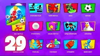 Stickman Party - Gameplay Part 29 Tournament Mode Random Mini Games 1-4 Players