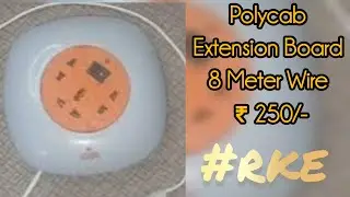 Polycab Extension Board 8 meter wire in 6amp Socket 3pin and 2pin #rke