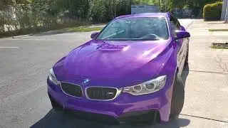 Lee County BMW M4 Plum Explosion color change vinyl car wrap