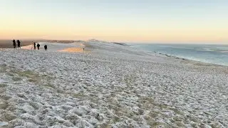Vague de froid: la dune du Pilat blanche de givre | AFP