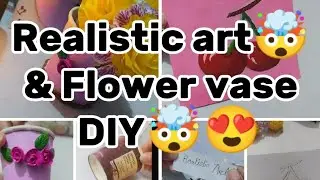 Easy! Art &DIY🤯😍!! Realistic cherry art 😝😲 cute flower vase😜 step by step full video #art #diy