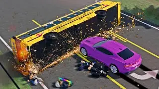 School Bus hit by STREETRACER! (Emergency Response : Liberty County)