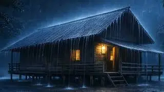 Sleep Hypnosis to Fall into Sleep in 5 Minutes with Heavy Rain & Thunder on Tin Roof at Night
