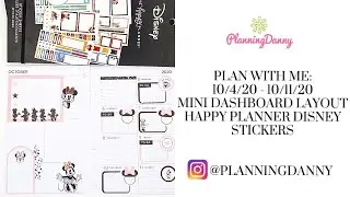 Plan With Me: 10/4/20-10/11/20 Mini Dashboard Layout - Happy Planner Disney Stickers