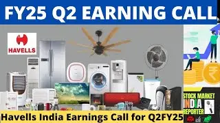 Havells India Earnings Call for Q2FY25 | #havellssharelatestnews #havells  #q2fy25 #q2result