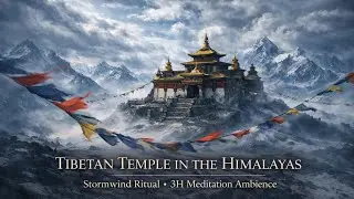 Tibetan Temple in the Himalayas – Strong Wind Ambience | 3 Hours | Free Background Music