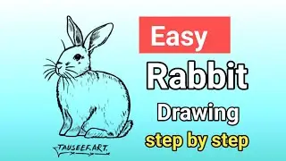 👉 Rabbit Sketch Drawing Step by Step | Easy Art for Beginners#tauseefart #sketch #pencildrawing 